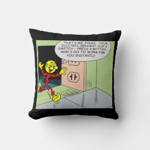 Very Fun Reddy Kilowatt Throw Pillow