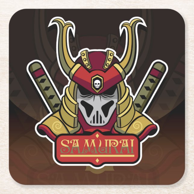 Very Fun Samurai Warrior Drawing Coaster Set (Front)