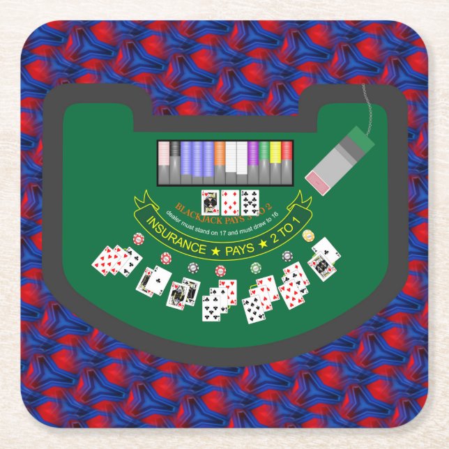 Very Fun WINNING BlackJack Table Coaster Set (Front)