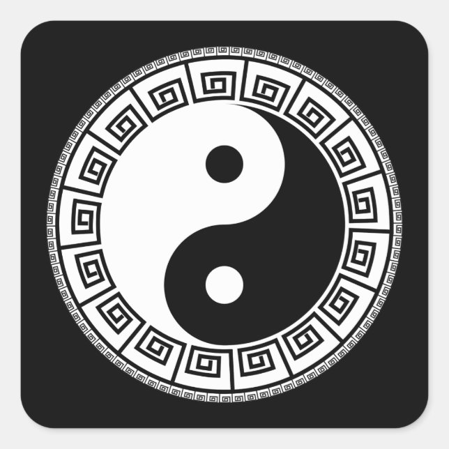 Very Fun Yin and Yang Square Sticker (Front)