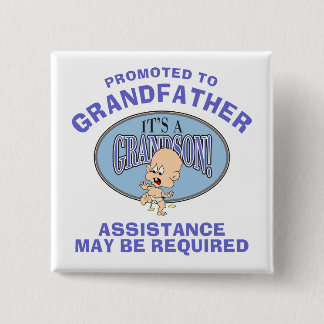 Very Funny New Grandson New Grandfather 2 Inch Square Button