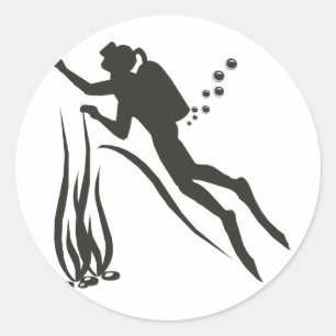 Very Funny SCUBA Diver Classic Round Sticker