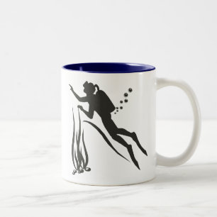 Very Funny SCUBA Diver Two-Tone Coffee Mug