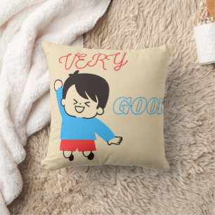 Very Good Cute Happy Kid Throw Pillow