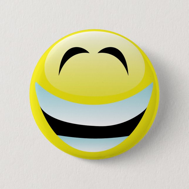 VERY HAPPY FACE 2 INCH ROUND BUTTON (Front)