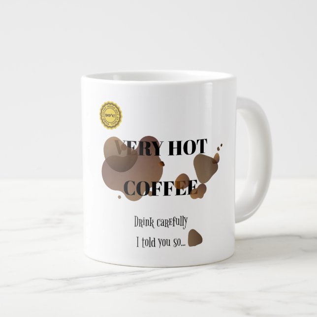 Very Hot Coffee Large Coffee Mug (Front Right)