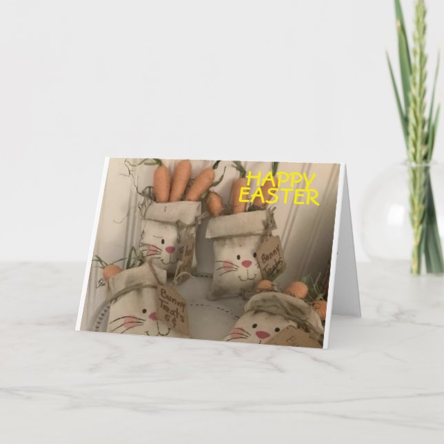 VERY "HUMOROUS" BUNNIES WISH U HAPPY *EASTER* CARD (Front)