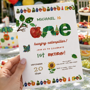 Very Hungry Caterpillar 1st Birthday  Invitation