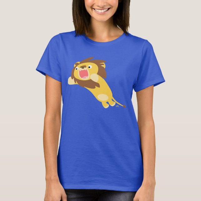Very Hungry Cute Cartoon Lion Women T-Shirt (Front)