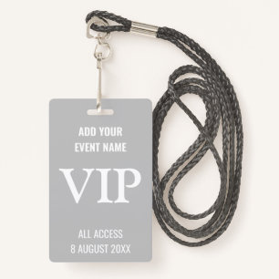 Very Important Person VIP Music Festival Grey Badge