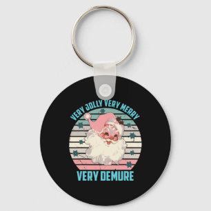 Very Jolly Very Merry Very Demure Santa Christmas Keychain