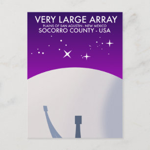 Very Large Array space observatory space art. Postcard