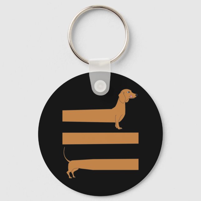 Very long Dachshund funny Keychain (Front)