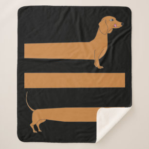 Very long Dachshund funny Sherpa Blanket