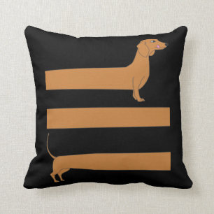 Very long Dachshund funny Throw Pillow