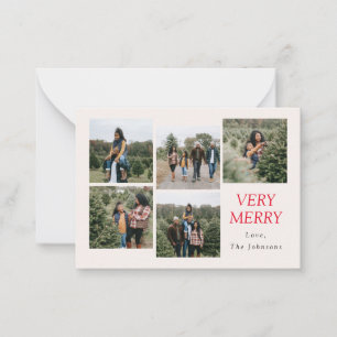 Very Merry 5 Photo Collage Card