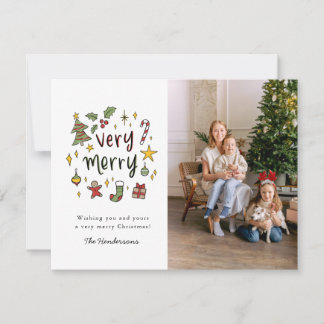 Very Merry Blockprint Christmas Photo Card