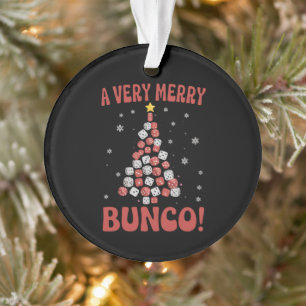 Very Merry Bunco Christmas Tree Dice Game Night Ornament