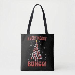Very Merry Bunco Christmas Tree Dice Game Night Tote Bag