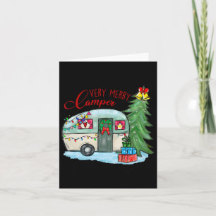 Very Merry Camper Christmas Santa Camper Camping T Card