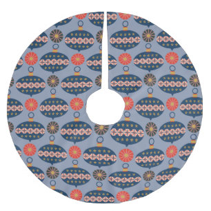 Very Merry Christmas Baubles Pattern Brushed Polyester Tree Skirt