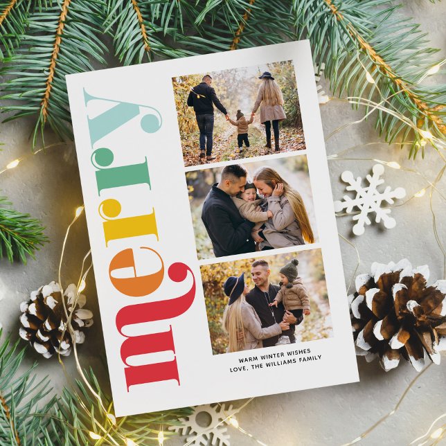 Very Merry Christmas Gallery of 3 Photos Holiday Card (Creator Uploaded)