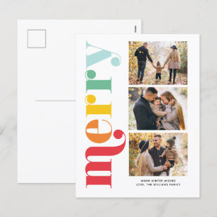 Very Merry Christmas Gallery of 3 Photos Holiday Postcard