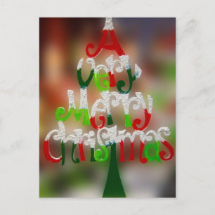 very merry christmas holiday postcard