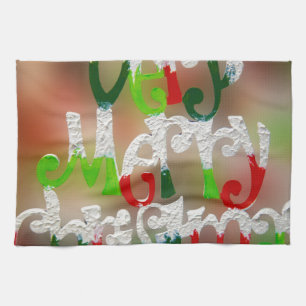 very merry christmas kitchen towel