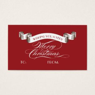 Very Merry Christmas Label - Holiday Gift Tag