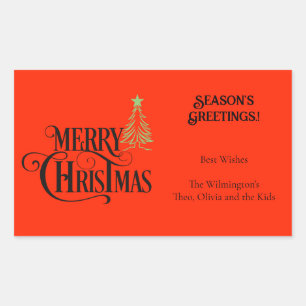 Very Merry Christmas Rectangular Gift Label