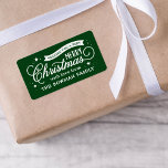 Very Merry Christmas Script Holiday Gift Label<br><div class="desc">Custom printed holiday labels,  perfect for gift wrapping tags or envelope seals. This colourful design features whimsical typography in green and white colours. The message read "Wishing You a Very Merry Christmas". Use the design tools to edit the fonts and colours.</div>