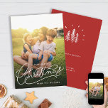 Very Merry Christmas Simple Cute Family Photo Holiday Card<br><div class="desc">Wishing you joy and warmth this holiday season! 🎄 Modern,  simple hand lettered Christmas card with a trendy script design and your favourite family photo. Customize your family's message for your own personal touch. A very Merry Christmas indeed! 🎅 #MerryChristmasCard #FamilyLove</div>