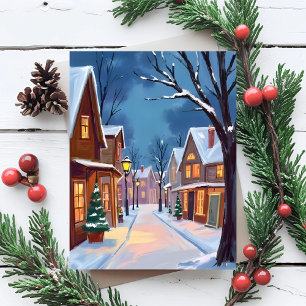 Very Merry Christmas Town Holiday Card