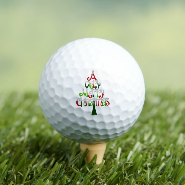 Very Merry Christmas Tree Golf Balls (Insitu Tee)