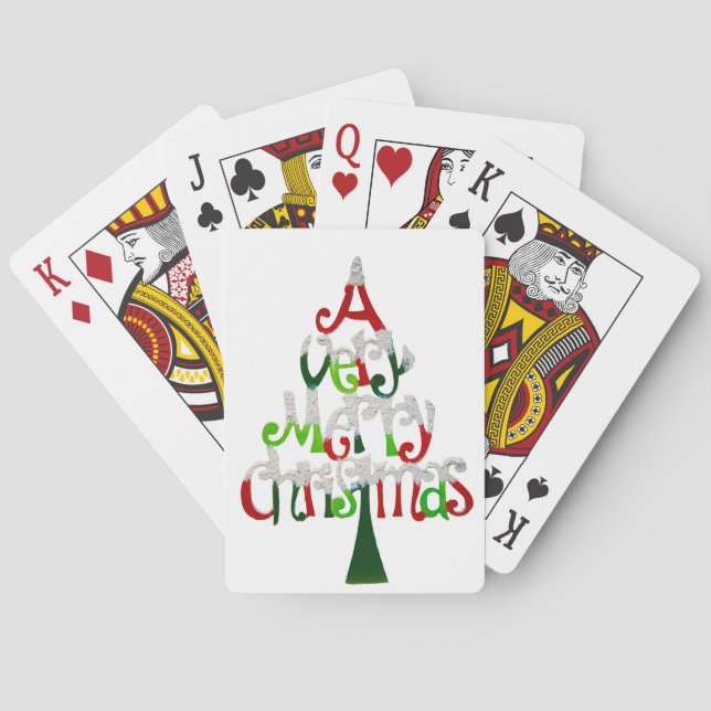 Very Merry Christmas Tree Playing Cards (Back)