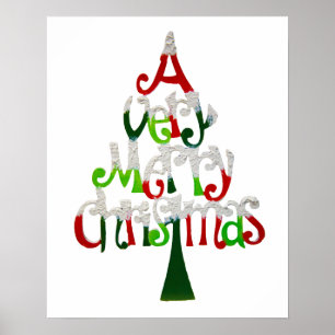 Very Merry Christmas Tree Poster