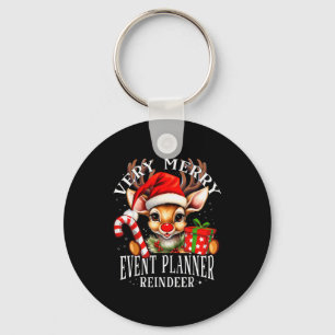 Very Merry Event Planner Reindeer Matching Christm Keychain