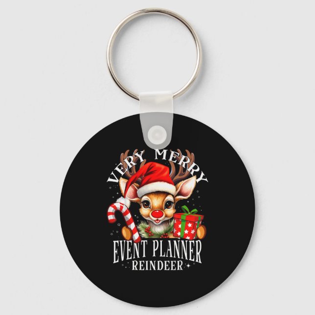 Very Merry Event Planner Reindeer Matching Christm Keychain (Front)