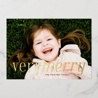 Very Merry Foil Holiday Card
