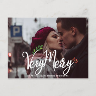 Very Merry Holiday elegant Postcard