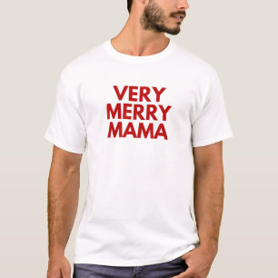 Very Merry Mama, Mom Christmas T-Shirt