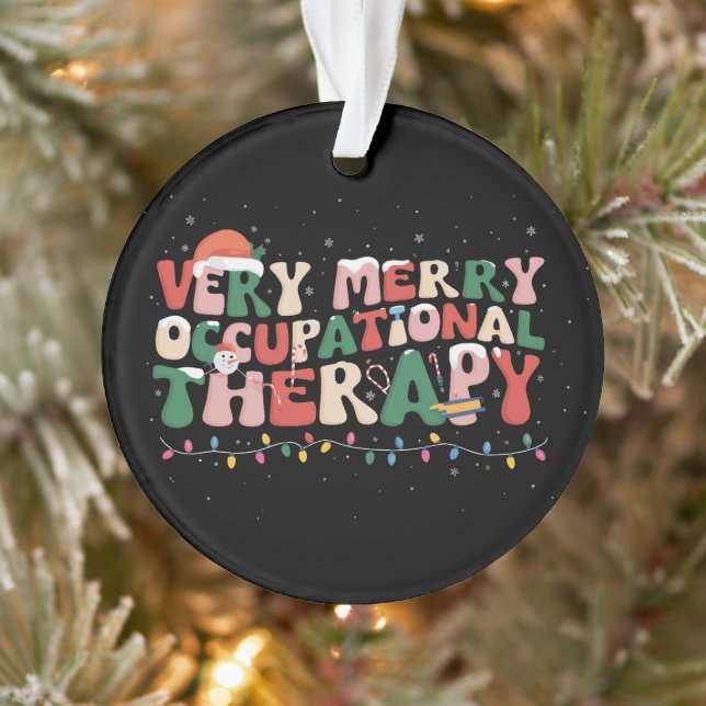 Very Merry Occupational Therapy Christmas OT Xmas Ornament (Tree)