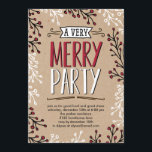 Very Merry Party Holiday Party Invitation<br><div class="desc">These stylish holiday party invitations add a modern and elegant touch to your holiday celebration. Design © www.berryberrysweet.com</div>