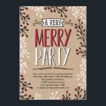 Very Merry Party Holiday Party Invitation<br><div class="desc">These stylish holiday party invitations add a modern and elegant touch to your holiday celebration. Design © www.berryberrysweet.com</div>