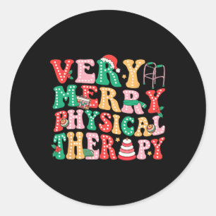 Very Merry Physical Therapy Pt Christmas Physical  Classic Round Sticker