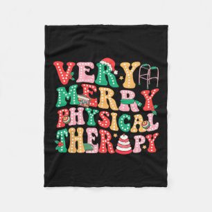 Very Merry Physical Therapy Pt Christmas Physical  Fleece Blanket
