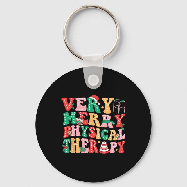Very Merry Physical Therapy Pt Christmas Physical  Keychain (Front)