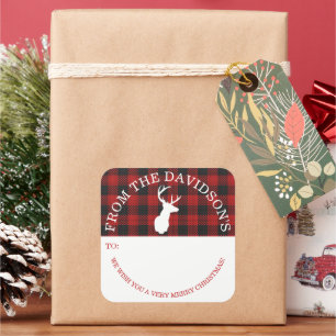 Very Merry Plaid To From Gift Tag