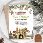 Very Merry Santa and Elf Christmas Birthday Party Invitation<br><div class="desc">Very Merry Christmas Birthday Invitation,  Little Elf Very Merry Birthday Party,  Santa Clause Holiday Birthday Party,  Cookies Birthday</div>
